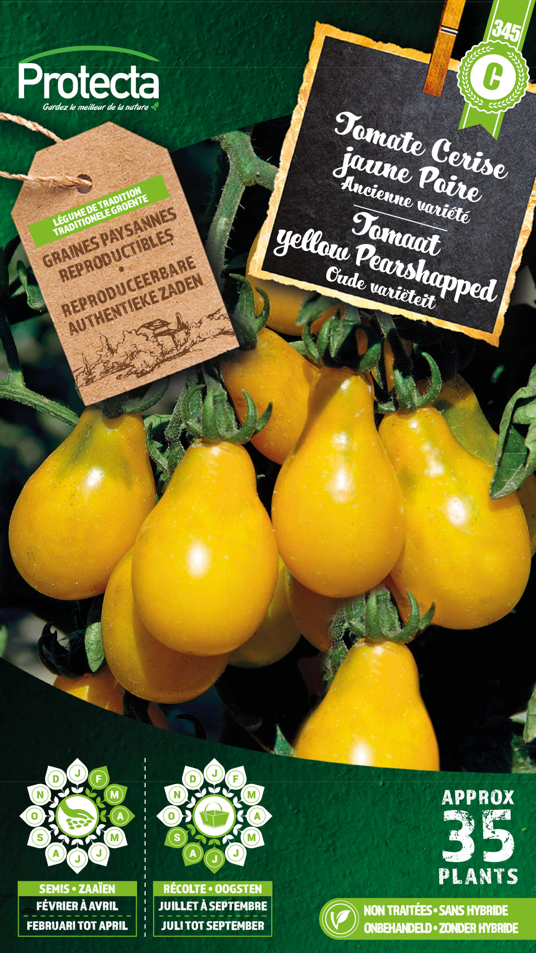 Tomate Cerise yellow Pearshapped PRO345